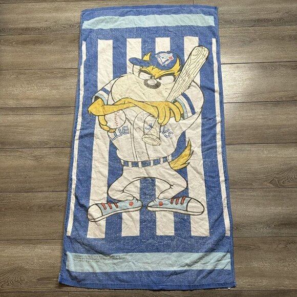 Vintage 90s MLB Toronto Blue Jays Taz Tasmanian Devil Beach Pool Towel 1994 - Picture 1 of 3